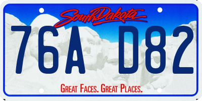 SD license plate 76AD82