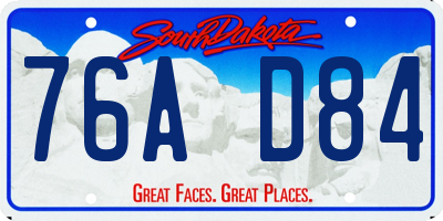 SD license plate 76AD84