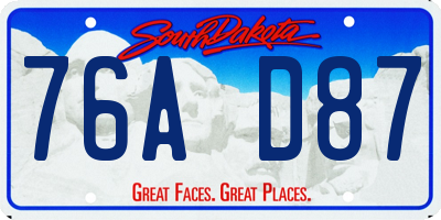 SD license plate 76AD87