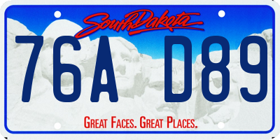 SD license plate 76AD89