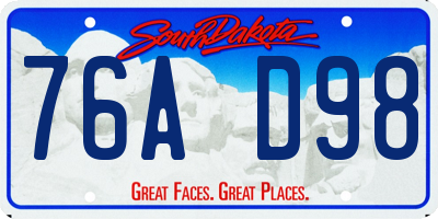 SD license plate 76AD98