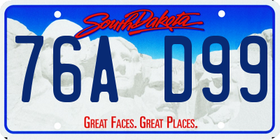 SD license plate 76AD99