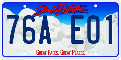 SD license plate 76AE01