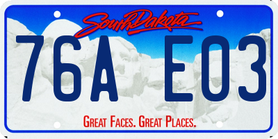 SD license plate 76AE03