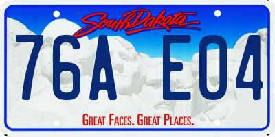 SD license plate 76AE04