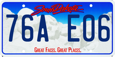 SD license plate 76AE06