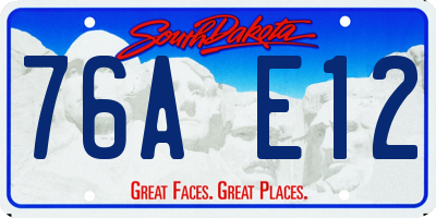 SD license plate 76AE12