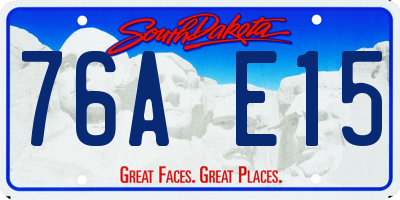 SD license plate 76AE15