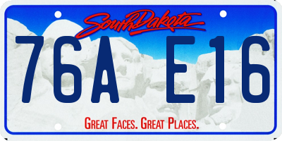 SD license plate 76AE16