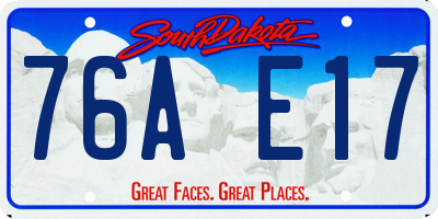 SD license plate 76AE17