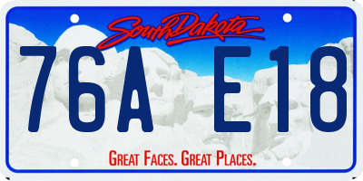 SD license plate 76AE18