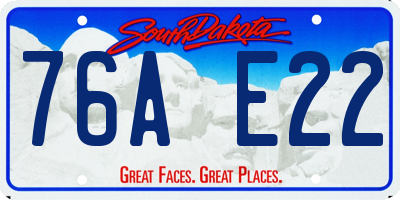 SD license plate 76AE22