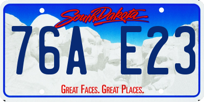 SD license plate 76AE23