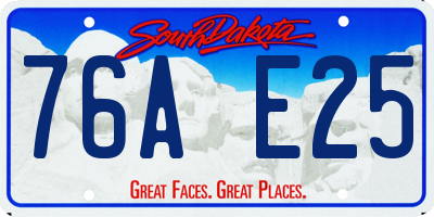 SD license plate 76AE25