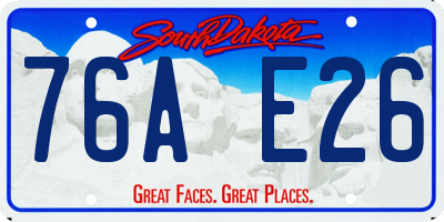 SD license plate 76AE26