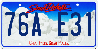 SD license plate 76AE31