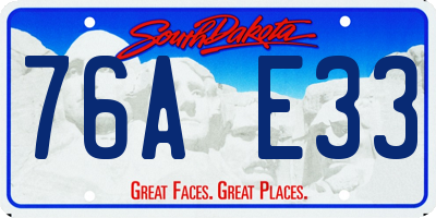 SD license plate 76AE33