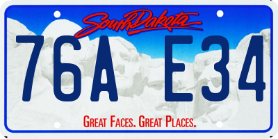 SD license plate 76AE34