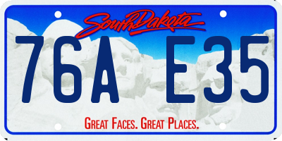 SD license plate 76AE35