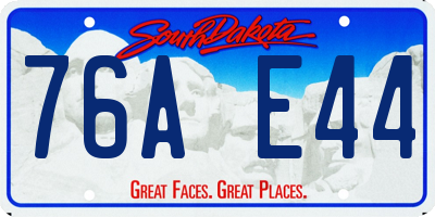 SD license plate 76AE44