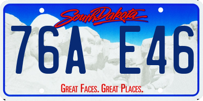 SD license plate 76AE46