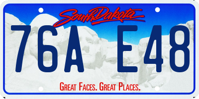 SD license plate 76AE48