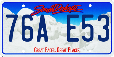 SD license plate 76AE53