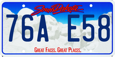 SD license plate 76AE58