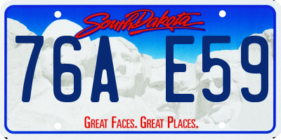 SD license plate 76AE59