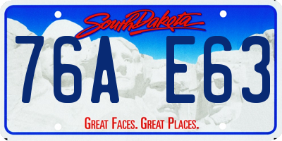 SD license plate 76AE63