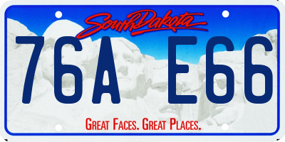 SD license plate 76AE66