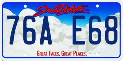 SD license plate 76AE68