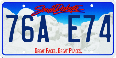 SD license plate 76AE74