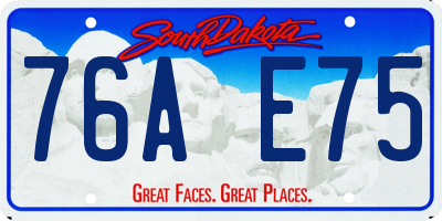 SD license plate 76AE75