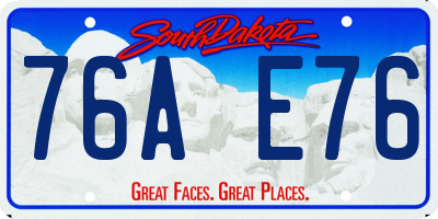 SD license plate 76AE76