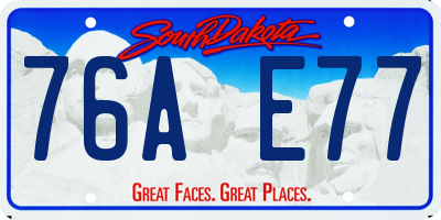 SD license plate 76AE77