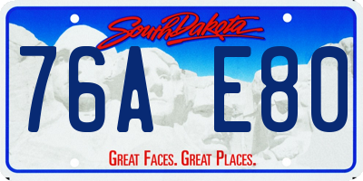 SD license plate 76AE80