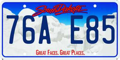 SD license plate 76AE85