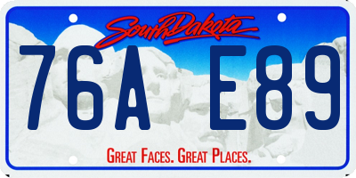 SD license plate 76AE89