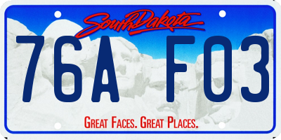 SD license plate 76AF03