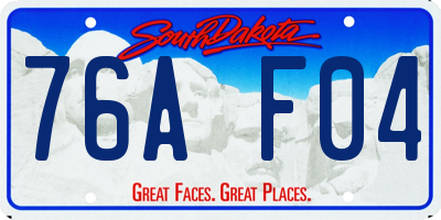 SD license plate 76AF04