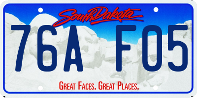 SD license plate 76AF05