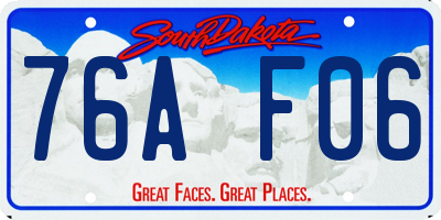 SD license plate 76AF06