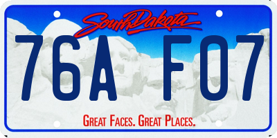 SD license plate 76AF07