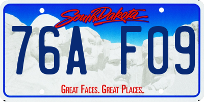 SD license plate 76AF09