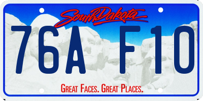 SD license plate 76AF10