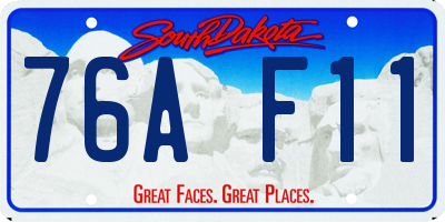 SD license plate 76AF11