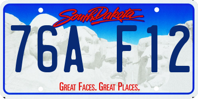 SD license plate 76AF12