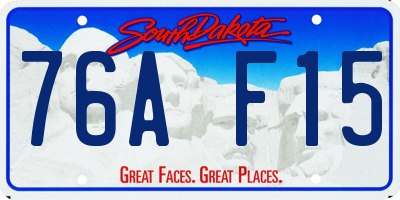 SD license plate 76AF15