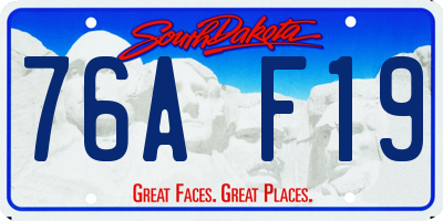 SD license plate 76AF19